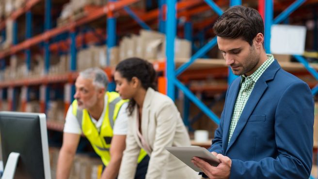 Team reviewing operations data