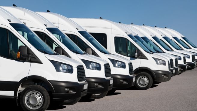 Fleet of white vans